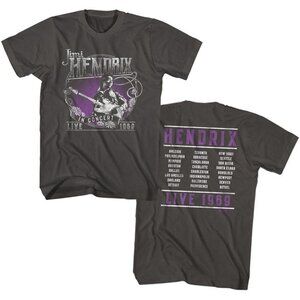 Jimi Hendrix Live 1969 Graphic T-Shirt Black Unisex Classic Rock